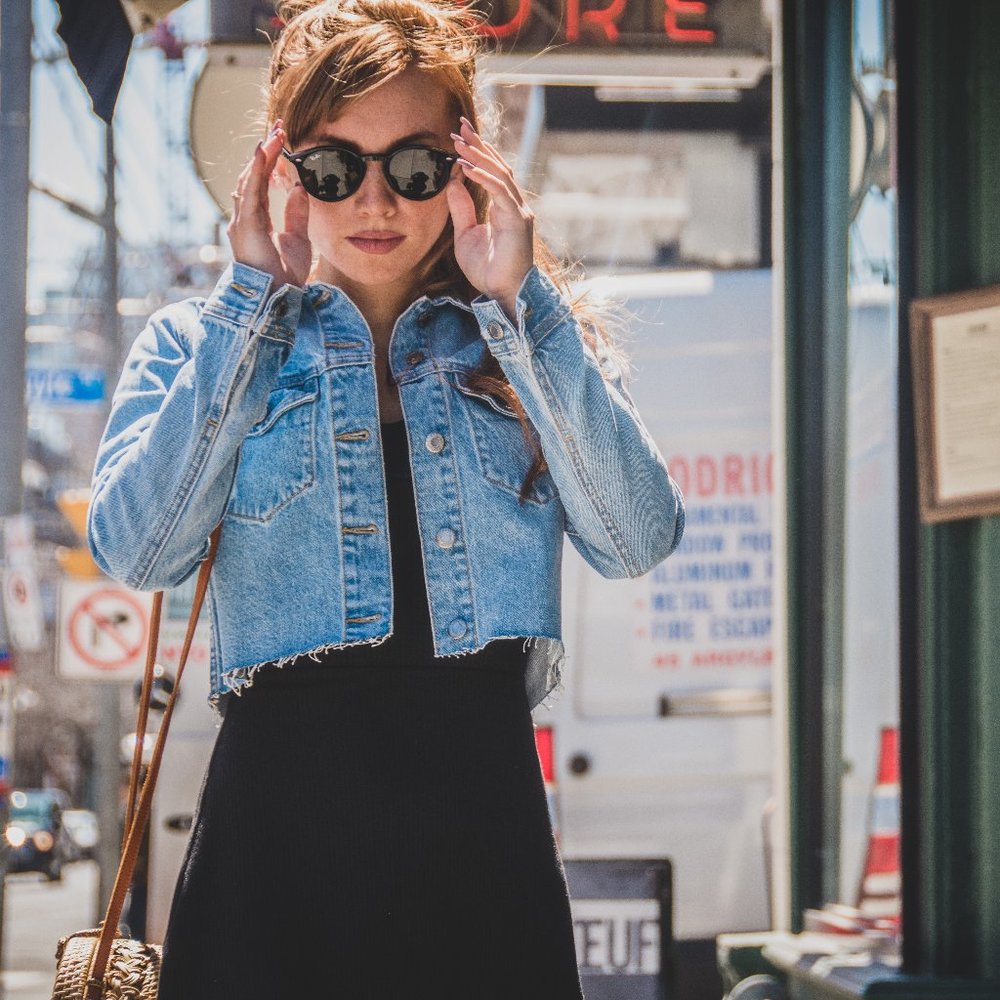 Dr. Denim Cropped Jacket, Light Wash, XS